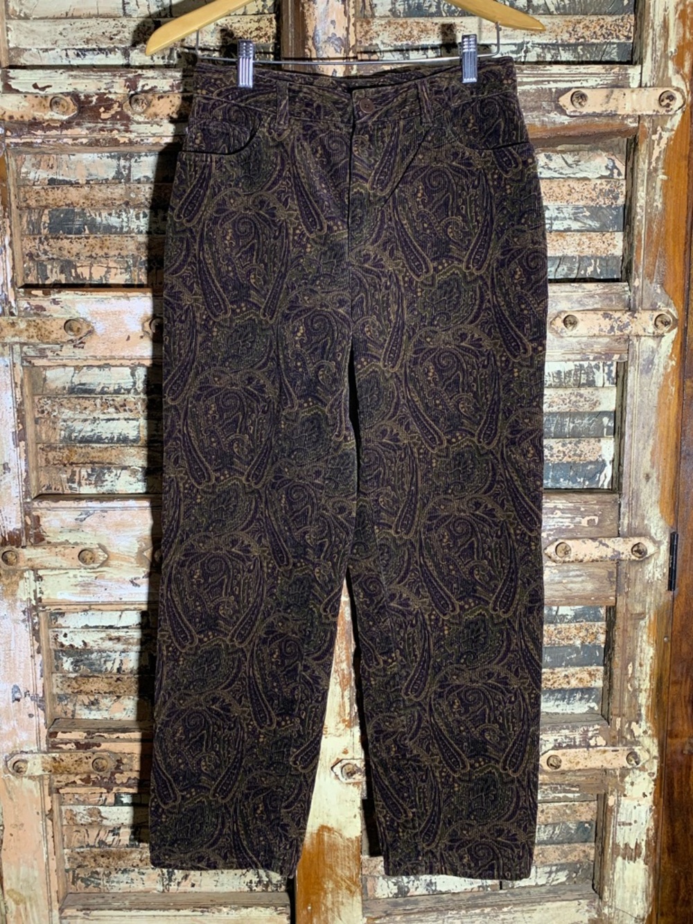Lauren Ralph Lauren Brown Paisley Vintage Corduroy Mom Pants, 8P
